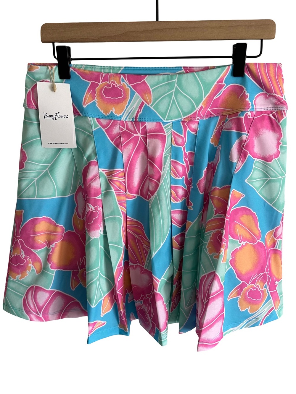 NWT Kenny Flowers The Maui Country Club Skort Golf Skirt Floral Pink Blue XL